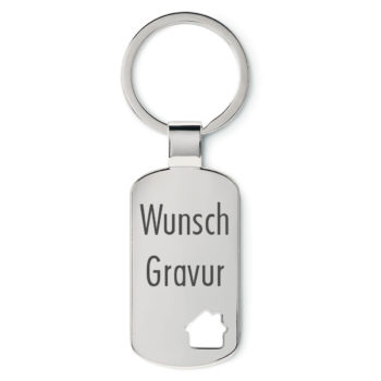 Schlüsselanhänger DogTag Haus mit Wunschgravur