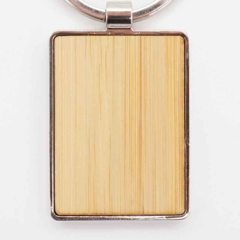 HolzBambusChrome-Rechteck-Maske Schlüsselanhänger Bambus Chrome