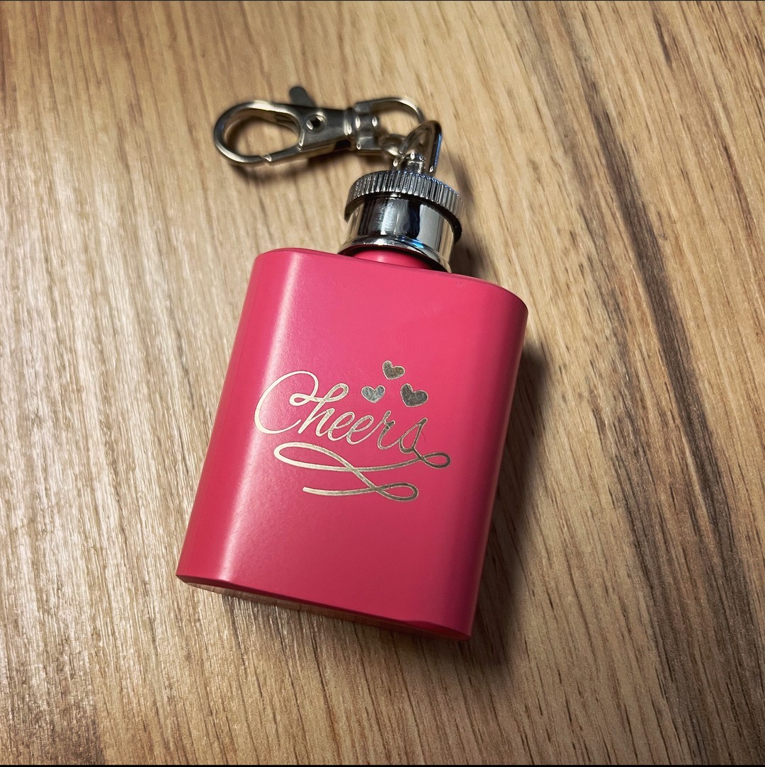 Schlüsselanhänger Flachmann Mini Pink Schlüsselanhänger Flachmann Mini Pink